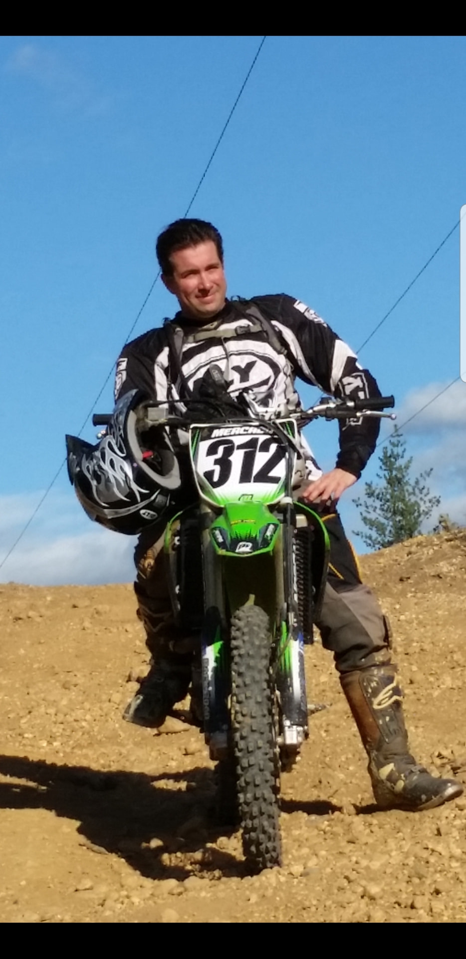 On the dirt bike before the accident