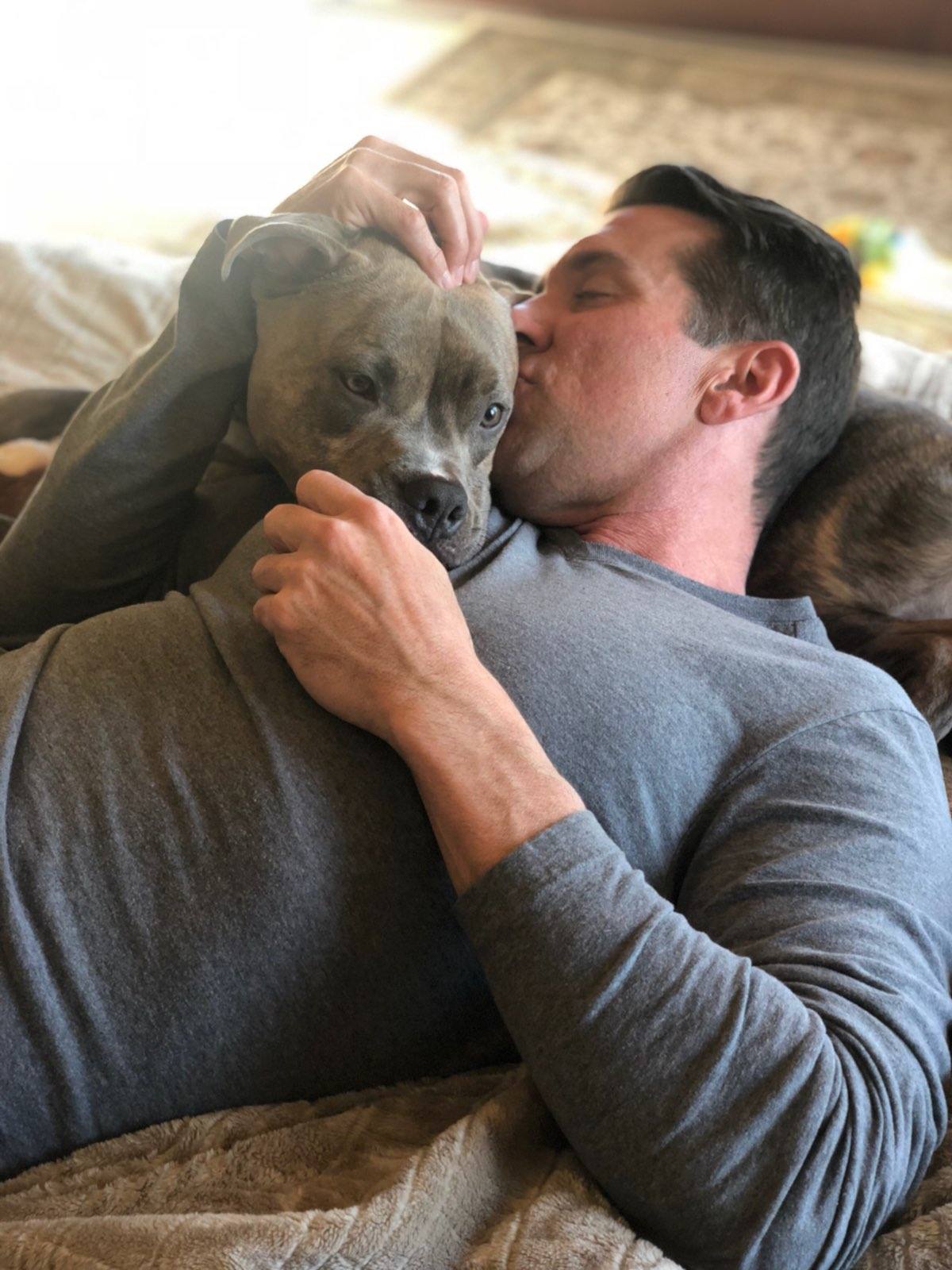 At home with the family dog