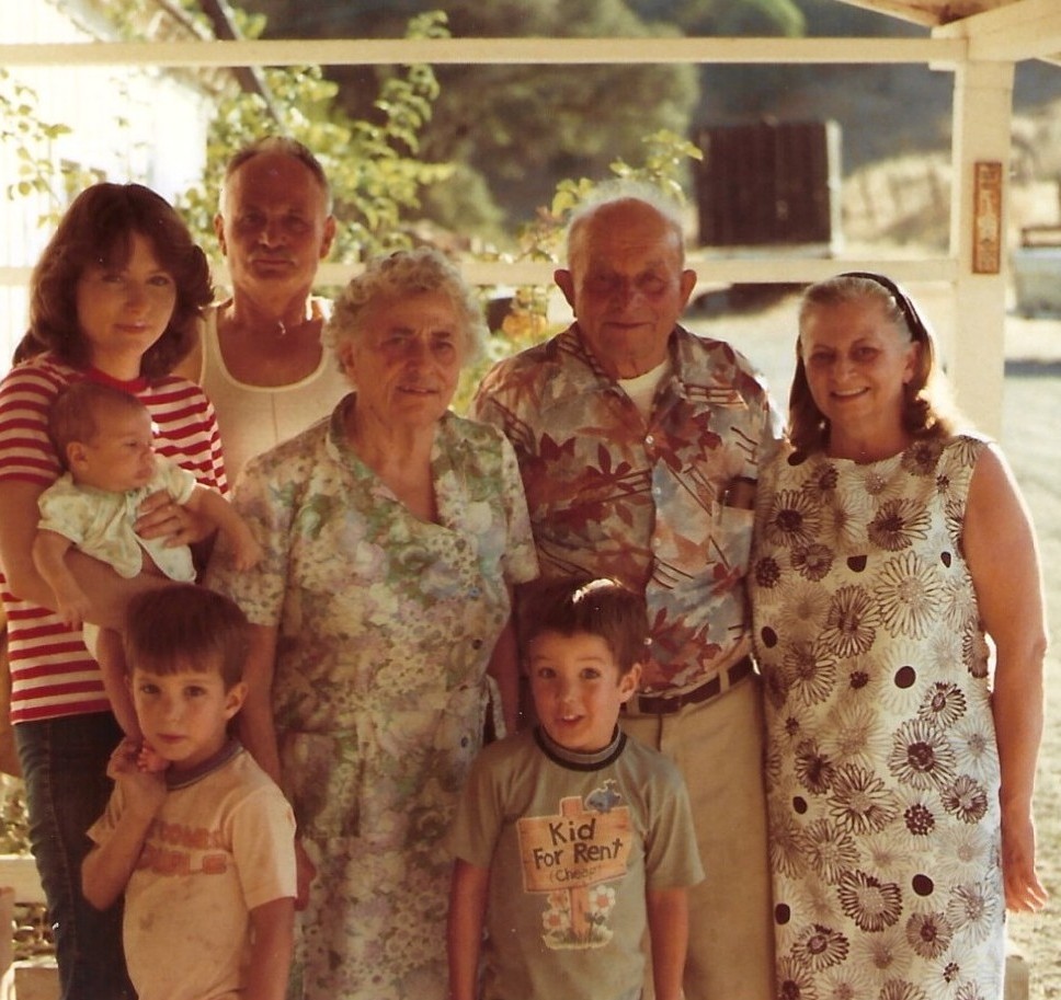 Three generations of the Frere family on the ranch