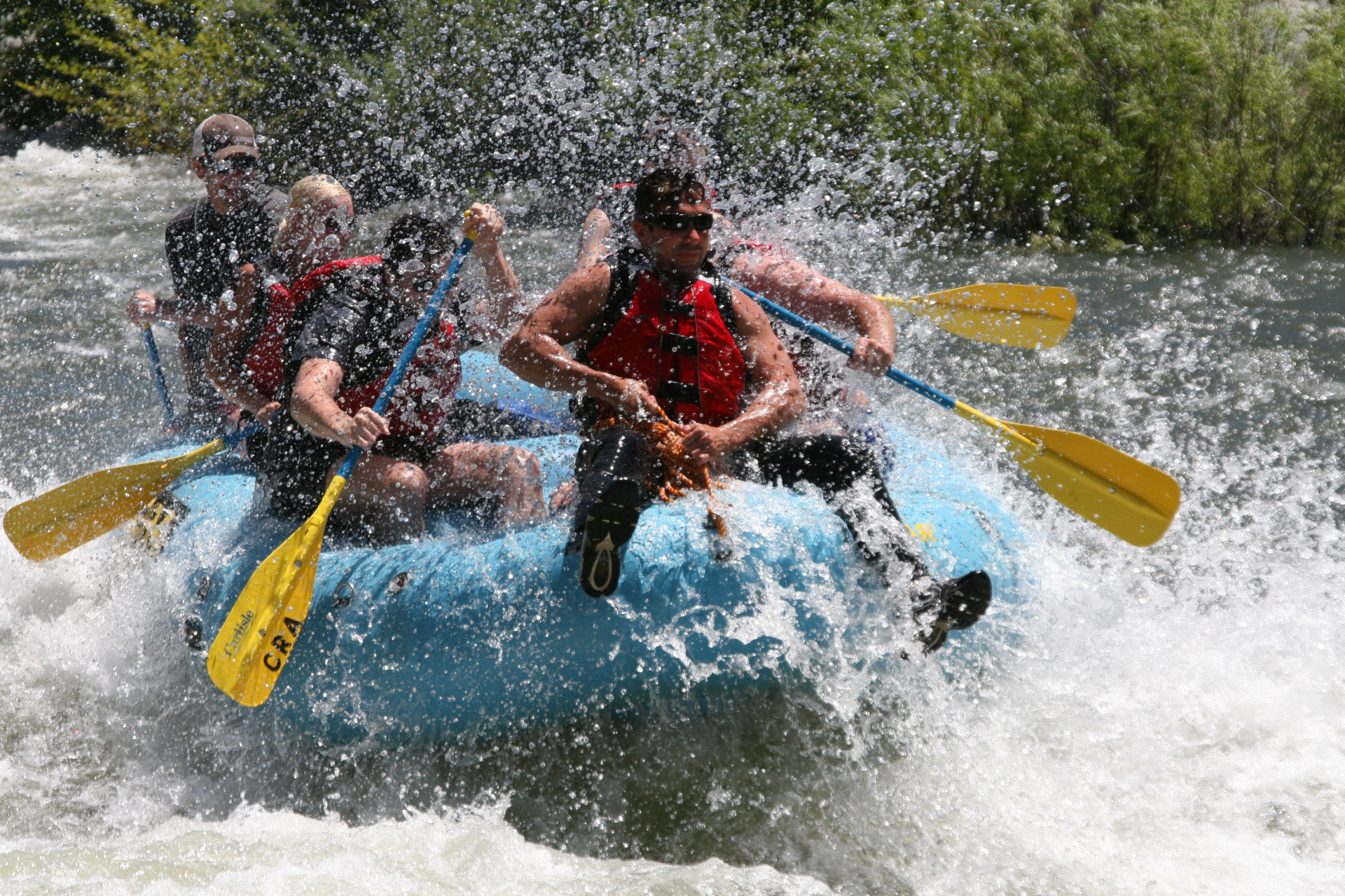 Whitewater rafting a California river