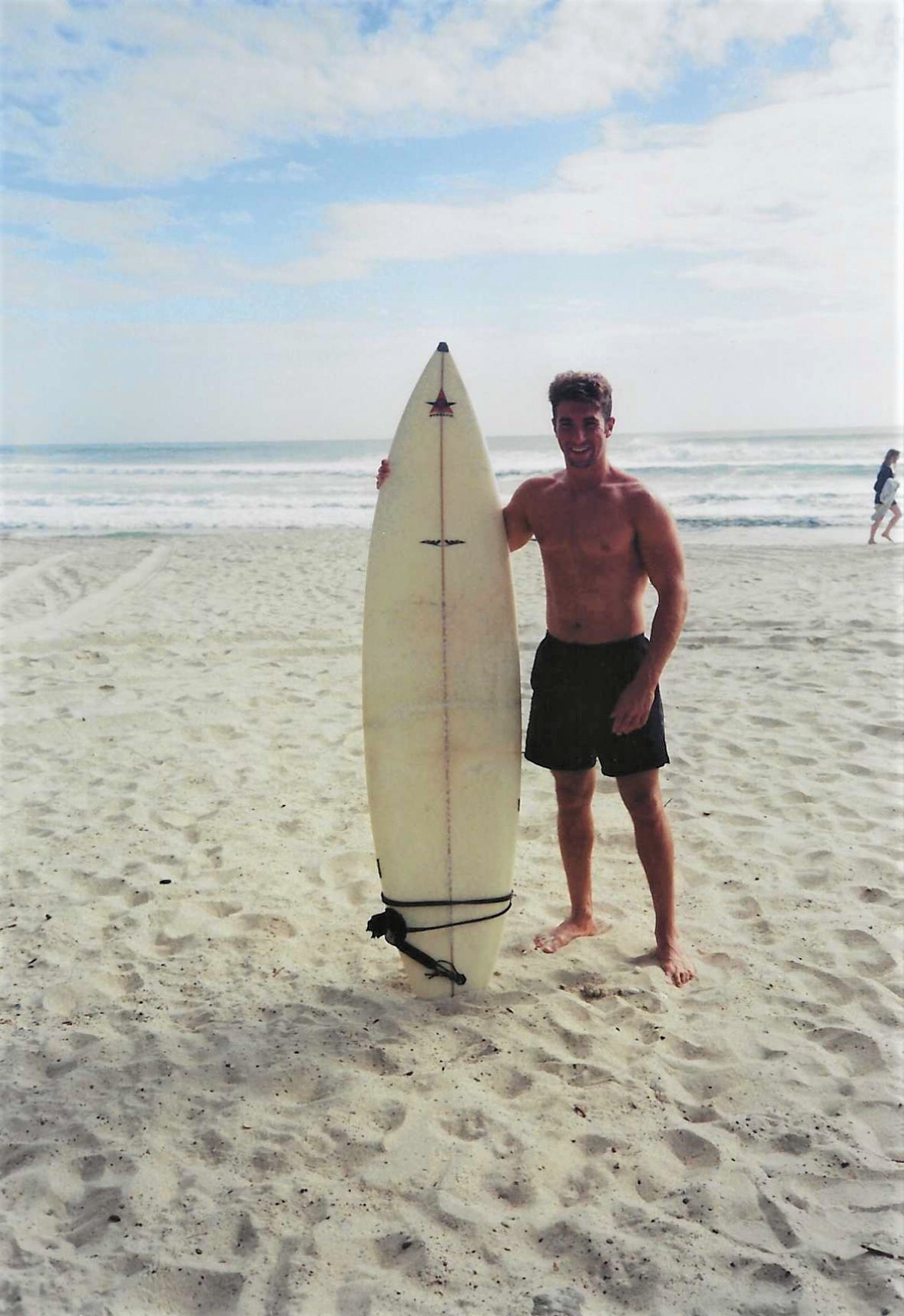 Surfboard on the beach, Pacific coast